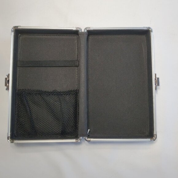 Vaultz Locking Supplies Pencil Box Carrying Case Blue Silver - Picture 2 of 9